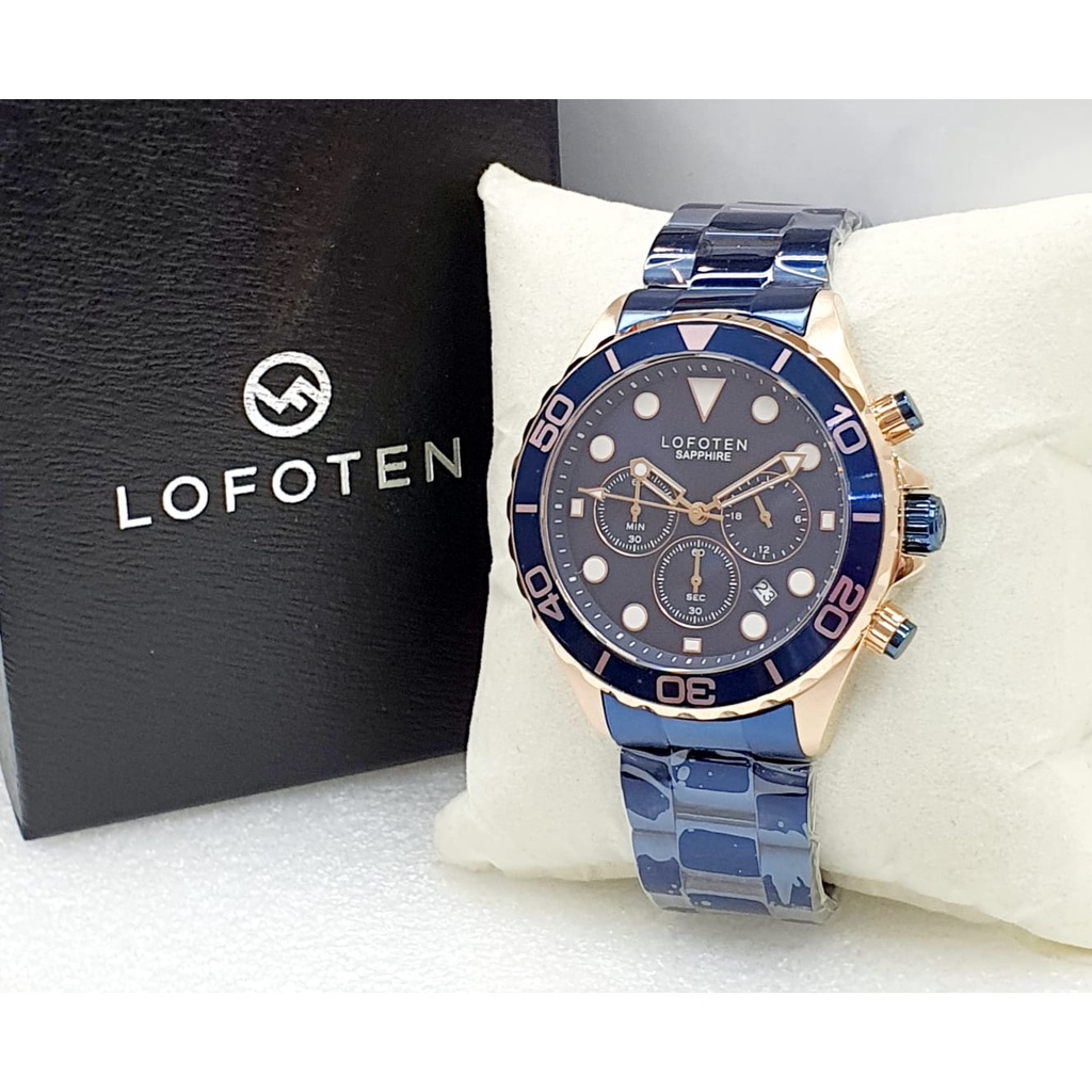 Jam Tangan Fashion Wanita Lofoten F6521 Chrono Aktif Rantai Stainless Steel Sapphire Original