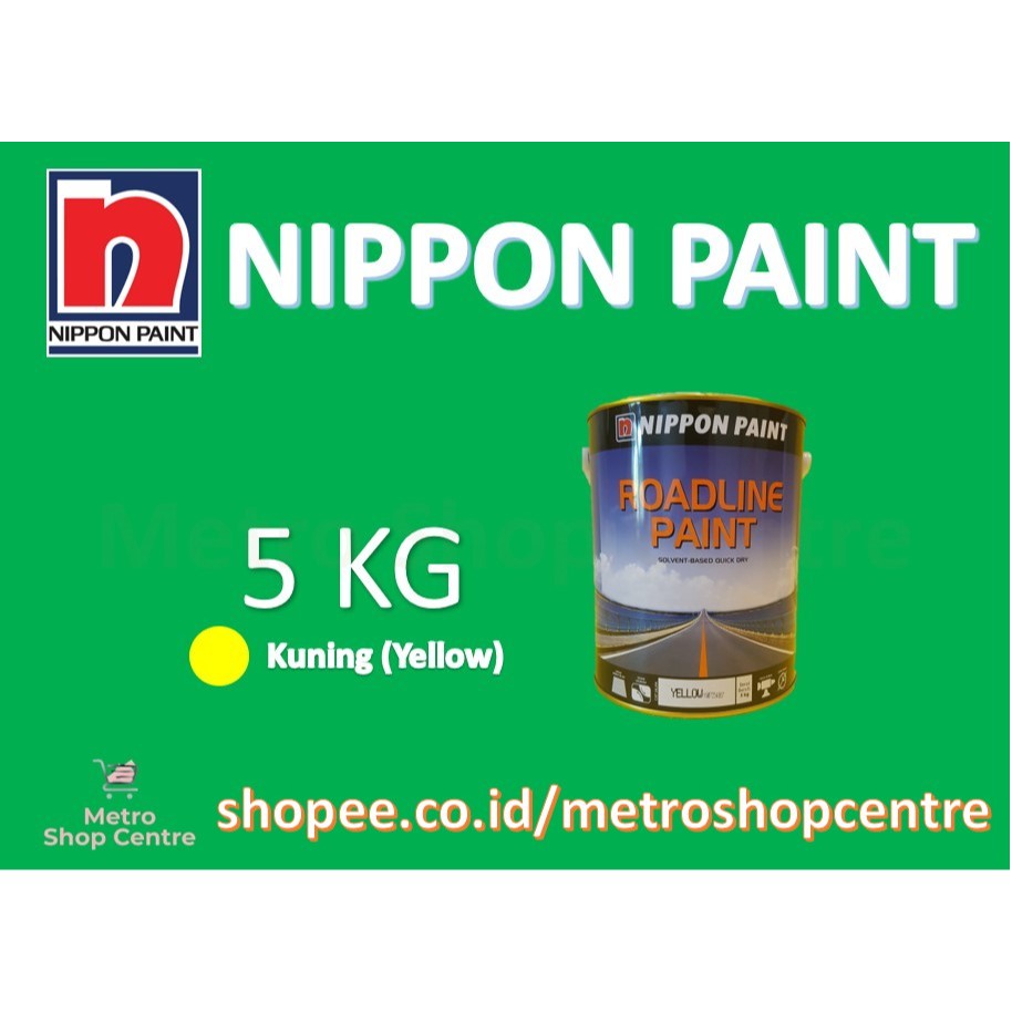 NIPPON PAINT - Cat Jalan Roadline / Road Line Paint 5 Kg (Galon) Warna Yellow (Kuning)