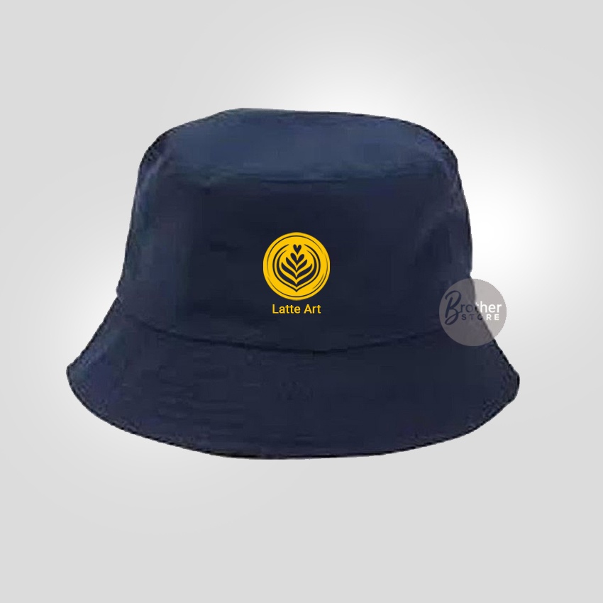 Topi bucket Coffee Owner Barista Coffe Latte Art Kopi Hitam text kuning