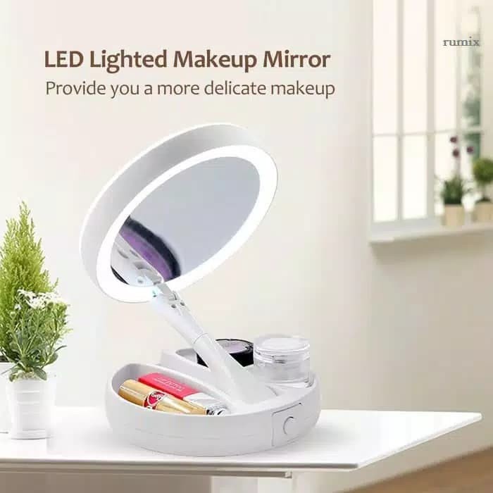 Lampu Makeup Cermin LED Lipat Mirror Rias Kaca Pembesar