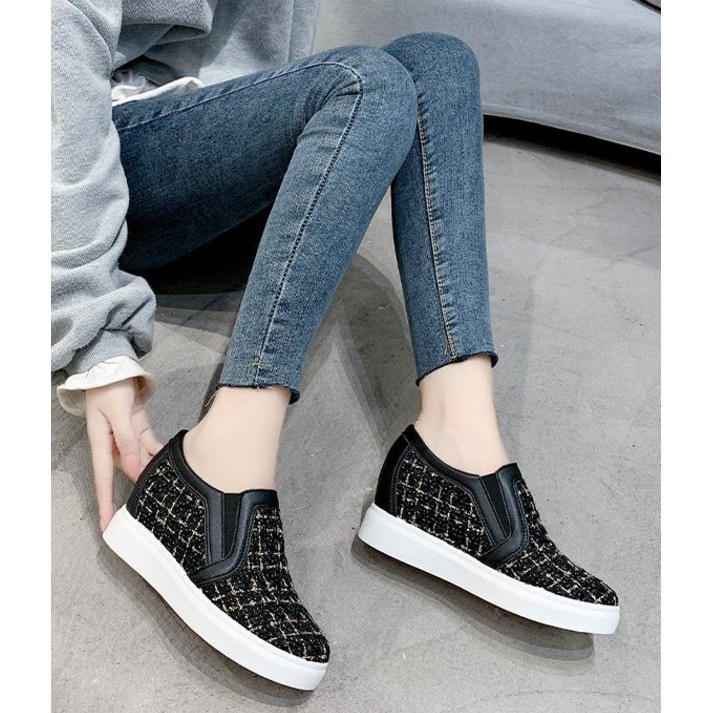 [DUNIA FASHION] Sepatu Slip On Wedges Wanita Sepatu Korea Style Import premium quality DF 580