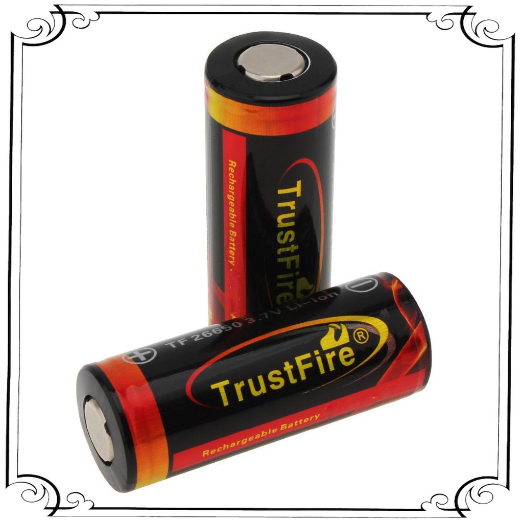 r3w Jual TrustFire Baterai Li-ion 26650 5000mAh 3.7V Button Top - Black Diskon