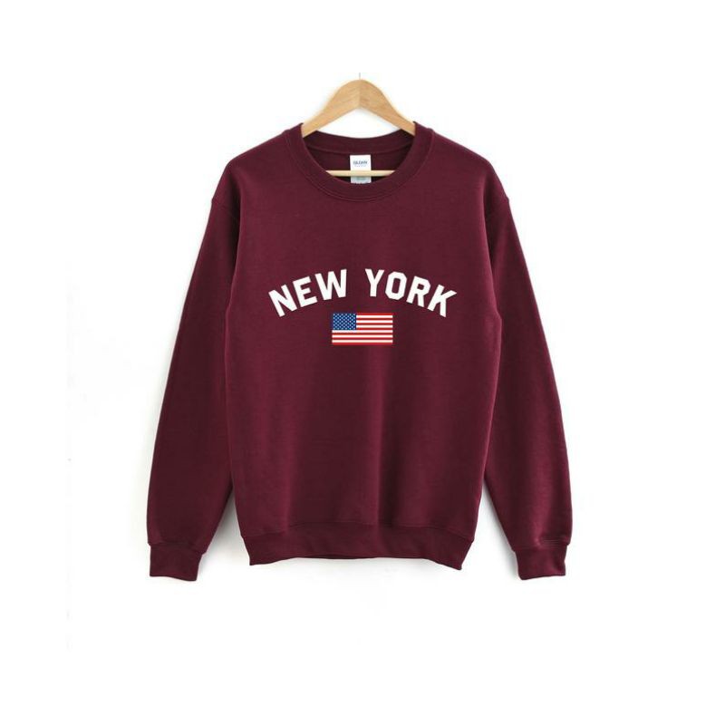 S - XXXXXL(6XL) Sweater NEW YORK Sweatshirt Unisex BIGSIZE OVERSIZE Crewneck Pria Wanita NYC Street Style Fleece Premium XXL XXXL 4XL 5XL LD 110 140