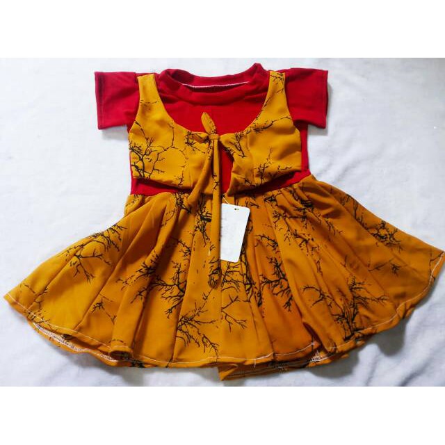 Dress rompi size S / Dress Cantik Anak / Dress Motif Anak