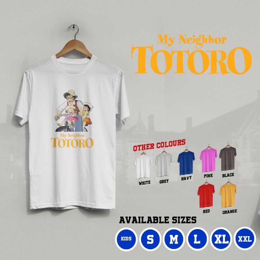 KI/58 Kaos Distro My Neighbor Totoro Studio Ghibli Satsuki Mei Profesor Kusakabe T-Shirt
