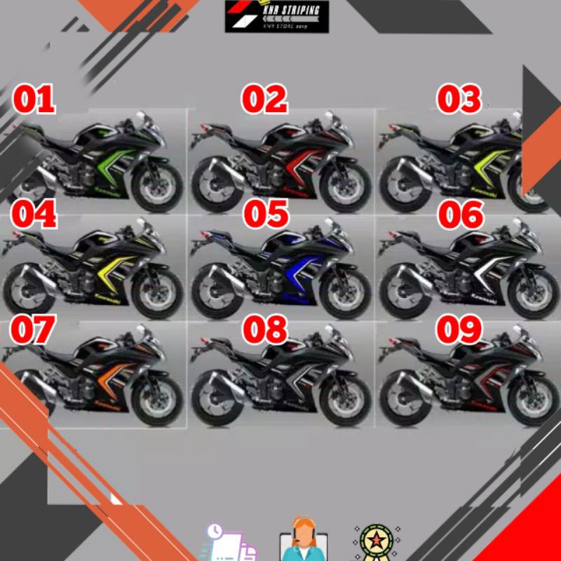 Striping Kawasaki Ninja 250 FI 2015/2016 hitam