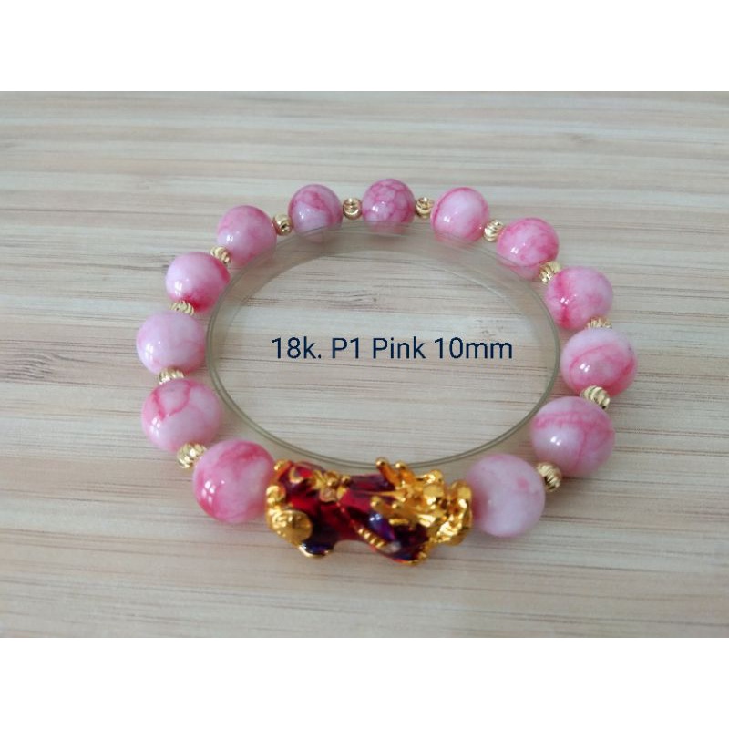 18k... Gelang Batu Pink Variasi Pixiu 3D/P1Pink