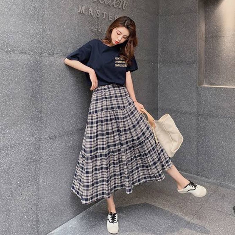 1KG MUAT 4PCS | LESSA SKIRT ROK FLANEL RUFFLE KOREAN STYLE HITS OOTD ALA SELEBGRAM FASHION GROSIR WANITA