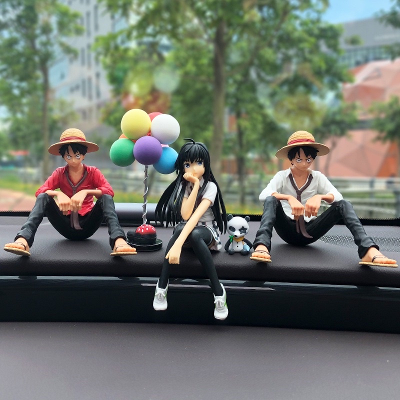 Pajangan Dashboard One Piece Luffy &amp; Snow Hiasan dekorasi Mobil Premium