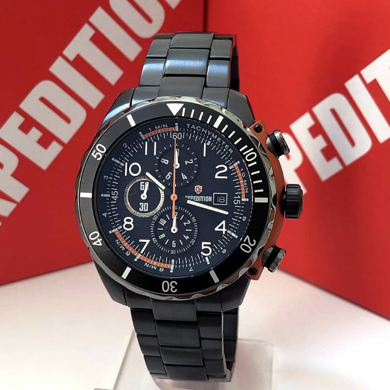 Expeditipn 6795 Black orange jam tangan pria