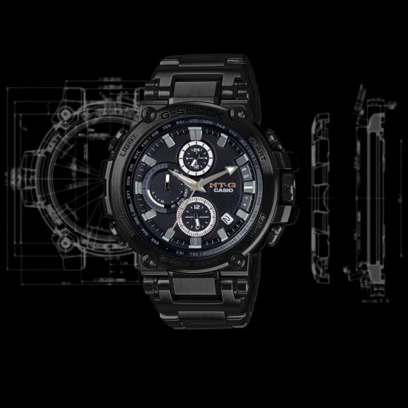 Jam Tangan Sport_Casio_G_Shock_MTG -B1000 Chrono Aktif Stainliss Steel Water Resist Jam Tangan Pria