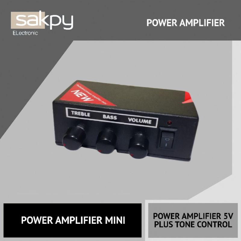 Power Amplifier Mini Class D 5V STEREO 2 CHANEL + Tone Control ~sakpyELecteonic