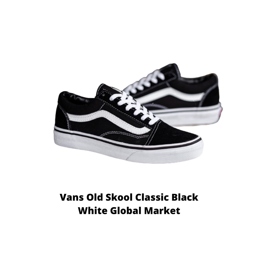 Jual Original 100% Sepatu Sneakers Vans Old Skool Classic Black White ...