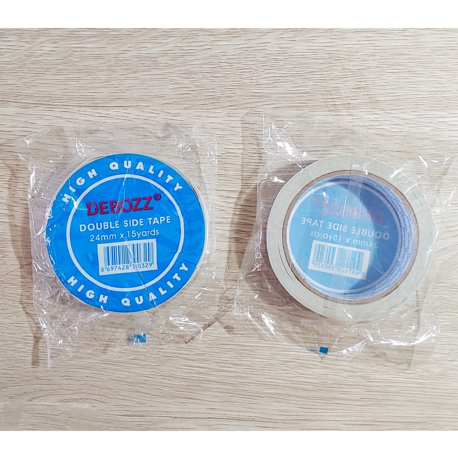 

Double Sided Tape Perekat 2 Sisi Debozz 24 mm x 15 yard / Double Tape Debozz