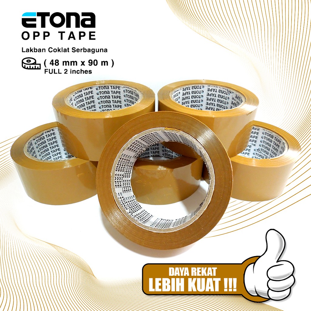 Lakban Etona  COKLAT FULL 2 inch x100 yard, 50 micron. FREE GIFTS