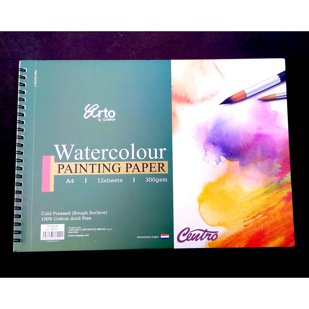 

Arto Watercolour Painting Paper Ring A4 300gsm Cotton Buku Gambar