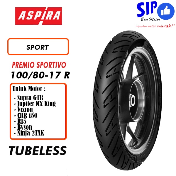 Ban motor bebek Aspira Premio Sportivo 100 80 17 R Tubeless