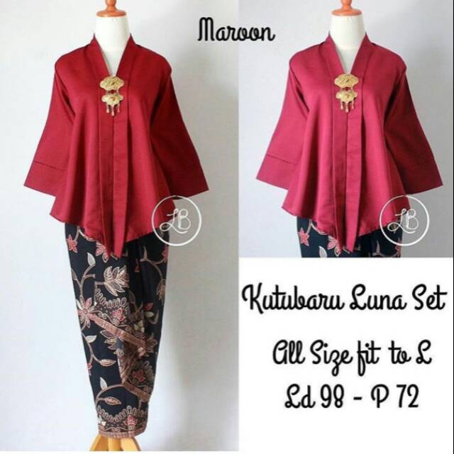 KEBAYA FLOY SET KUTUBARU MAROON