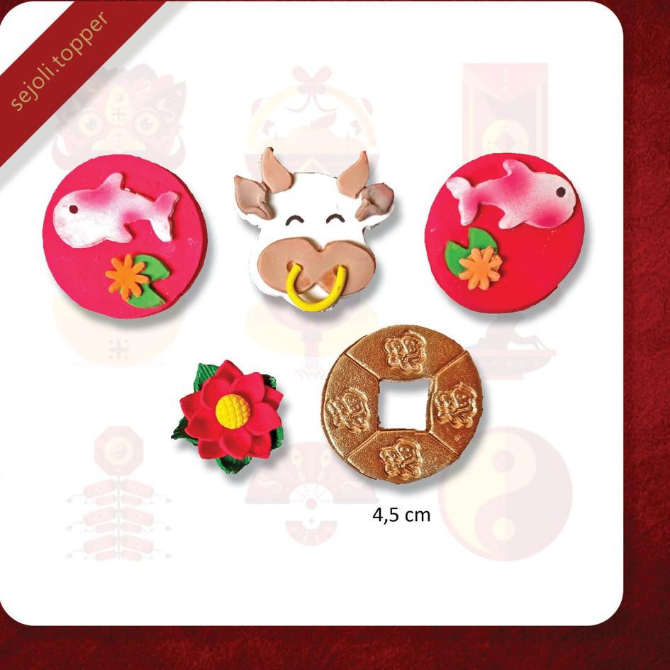 

READY!!! Hiasan Kue / Hiasan Imlek / Gumpaste / Kerbau / Koin [W53]