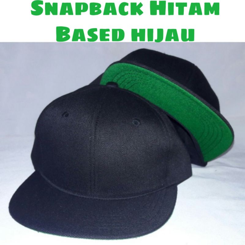 Topi Snapback HITAM BASED HIJAU Topi hip-hop Distro Premium Murah