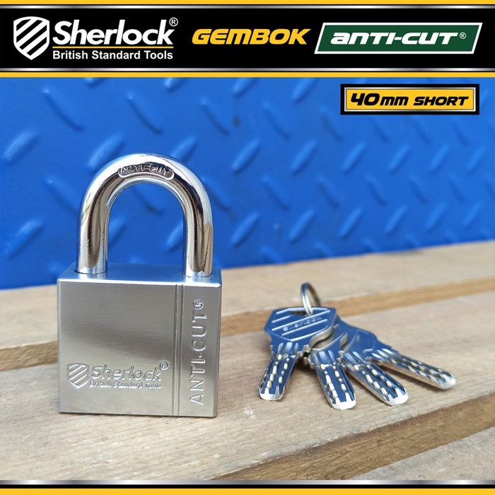 Gembok Original Sherlock Tools ANTI CUT 40 mm Pendek