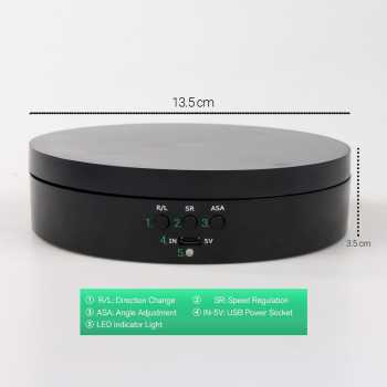 Alas Putar Fotografi Rotating Display Base Mirror 13.5cm / Stand Berputar Tempat Foto Produk Putar / Tempat Foto Produk Estetik Alat Putar Rotating Display / Rotating Display Fotografi Putar Photo Video Produk Stand Product Foto Rotate Muter Rotasi Barang