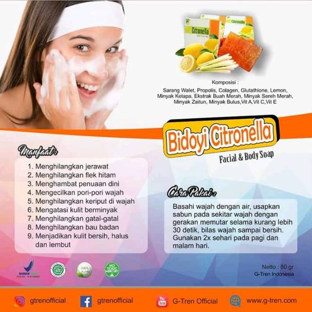 (TERLARIS) CITRONELLA SABUN 80gram