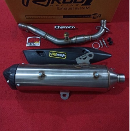 Knalpot Standar Racing Stainless Cup V ROB1 Racing Yamaha Aerox 155 Old Spek BORE UP 180cc -200cc