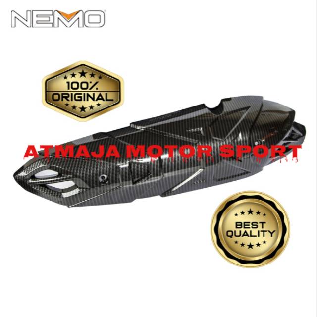 COVER KNALPOT CARBON NEMO YAMAHA NMAX NEW 2020-TUTUP KNALPOT CARBON NMAX NEW