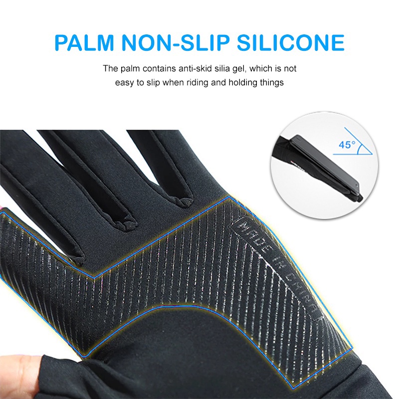 (COD) PL Sarung Tangan Motor Sepeda Pria Wanita Ice Silk Gloves Anti Slip Es Sutra Nyaman dan Bernapas Cewek Anti Air Touch Screen Setengah Jari Half Finger