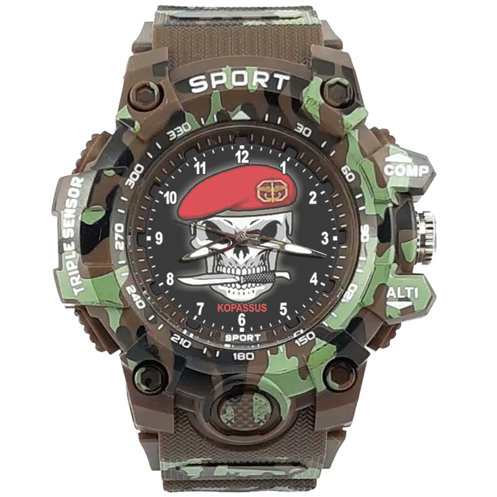 {Istimewa} Jam Tangan KOMANDO PASUKAN KHUSUS (TNI) -Coklat Army Water Resistant