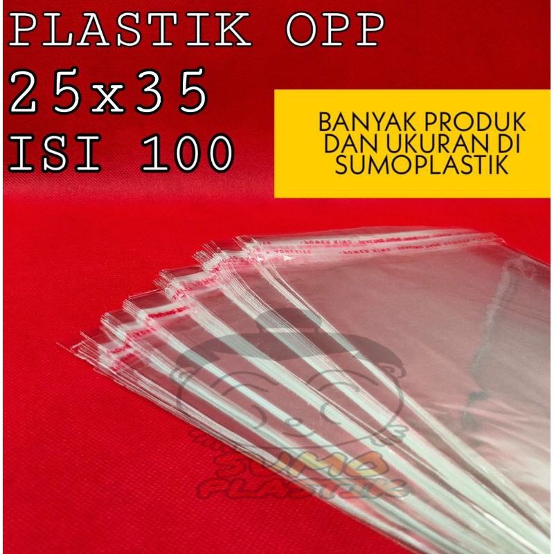 

opp plastik/plastik kaca lem 25x35(isi 100 lembar)
