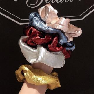 Ikat Rambut Elastis Bahan Satin Warna Permen untuk Wanita Ikat Rambut Elastis Bahan Satin Warna Permen untuk Wanita