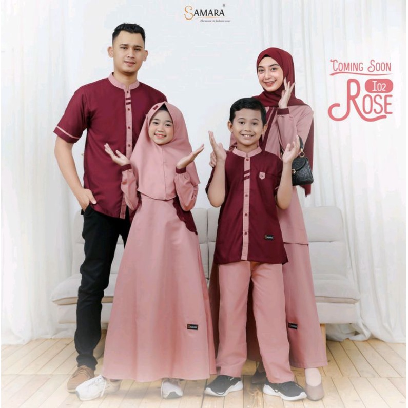 sarimbit samara I02 rose gamis anak 4-6