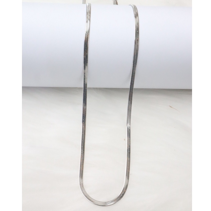 Kalung Titanium Polos Silver Kalung Silver Titanium, Kalung Silver Wanita KT 1019