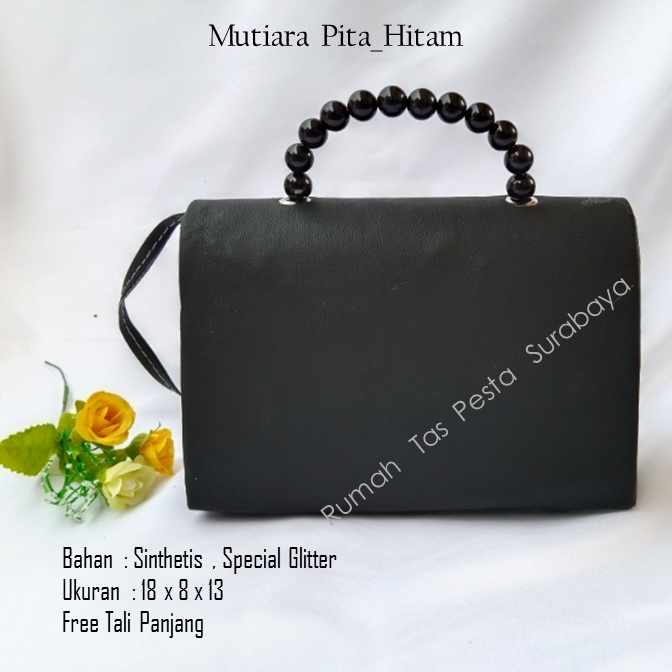 Tas Elegan ,Tas Slempang,Tas Etnik,MuTiara Pita_Hitam