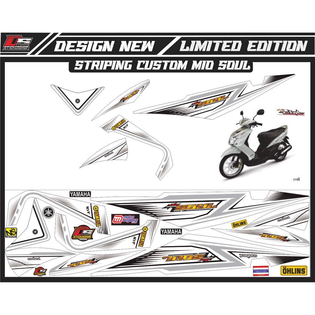 striping mio soul karbu thailand/striping mio soul variasi simple warna hitam putih