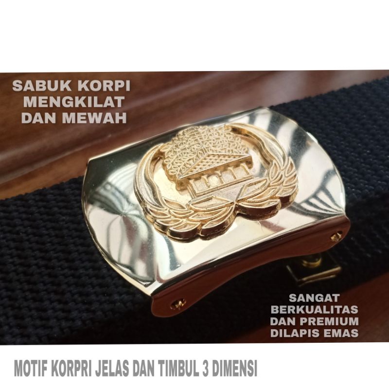SABUK Gesper KORPRI PNS - Sabuk PDH KORPRI - IKAT PINGGANG KORPRI MURAH ORIGINAL PREMIUM LAPIS EMAS 