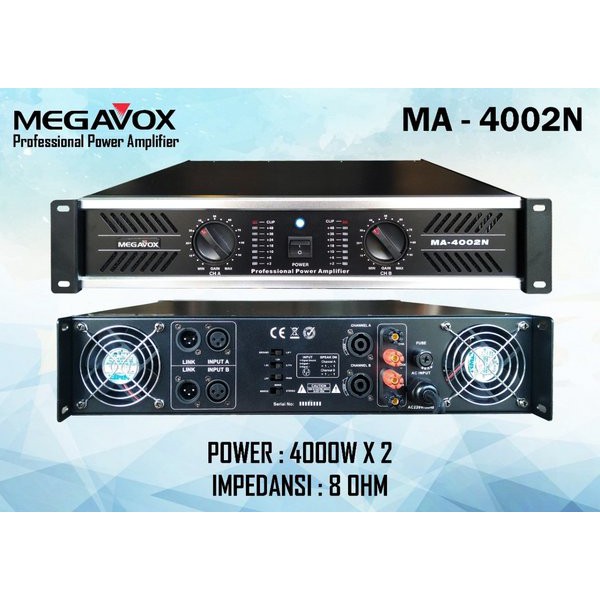 (PETI KAYU) Power Amplifier Pa Megavox Ma 4002N . Ma4002N . MA 4002 N