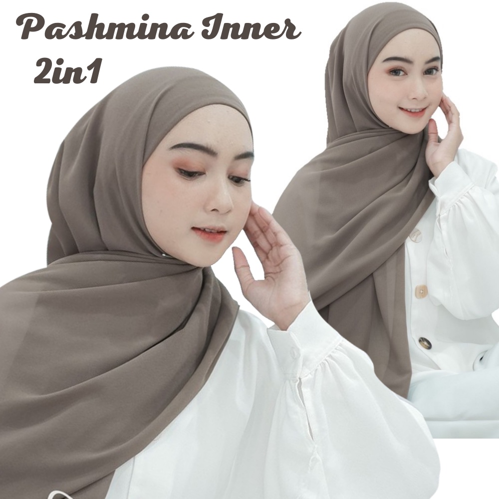 PASHMINA INNER 2IN1 / PASHMINA HOODIE / PASHMINA INNER CERUTY BABYDOLL BISA BOLAK BALIK