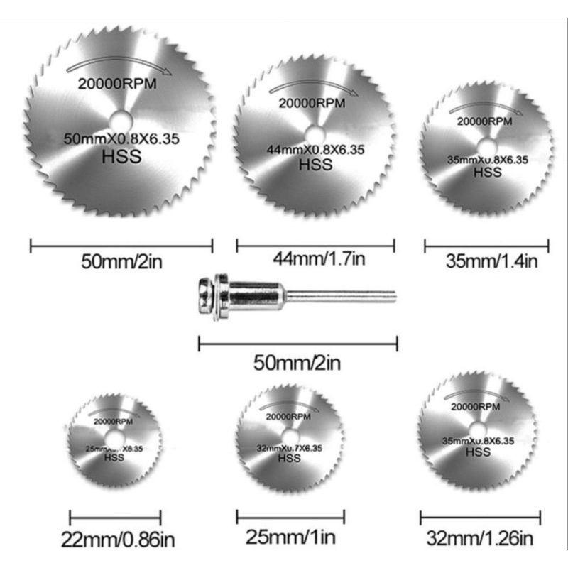 mini cutting HSS 7pcs / mata potong HSS mini 7pcs