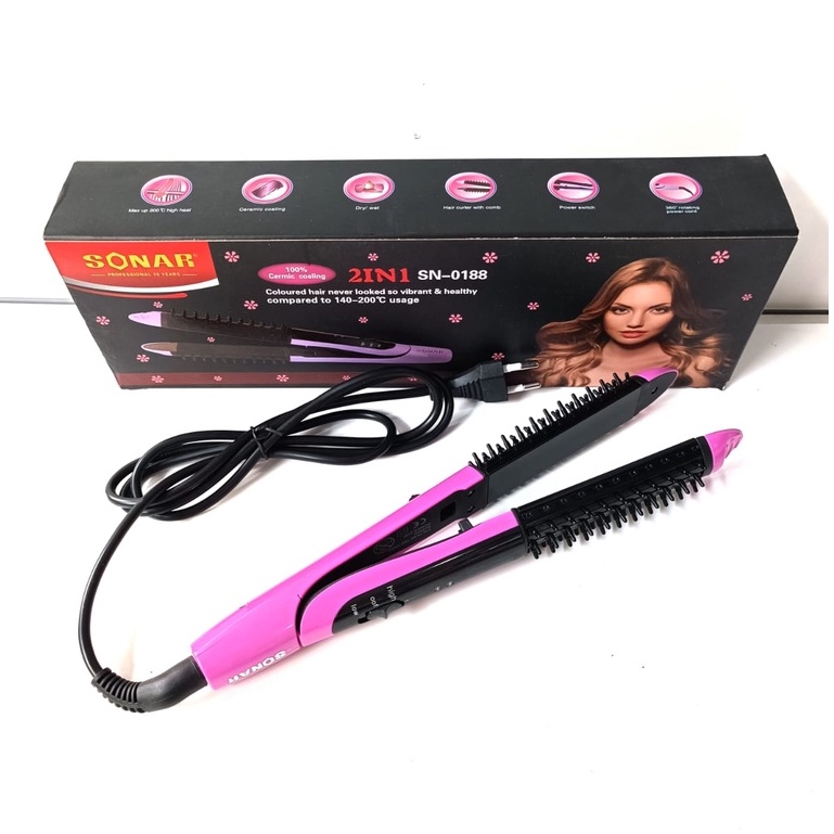 [PROMO COD] CATOK RAMBUT PROFESIONAL SONAR SN-0188 2 IN 1 CATOKAN LURUS DAN CURLY