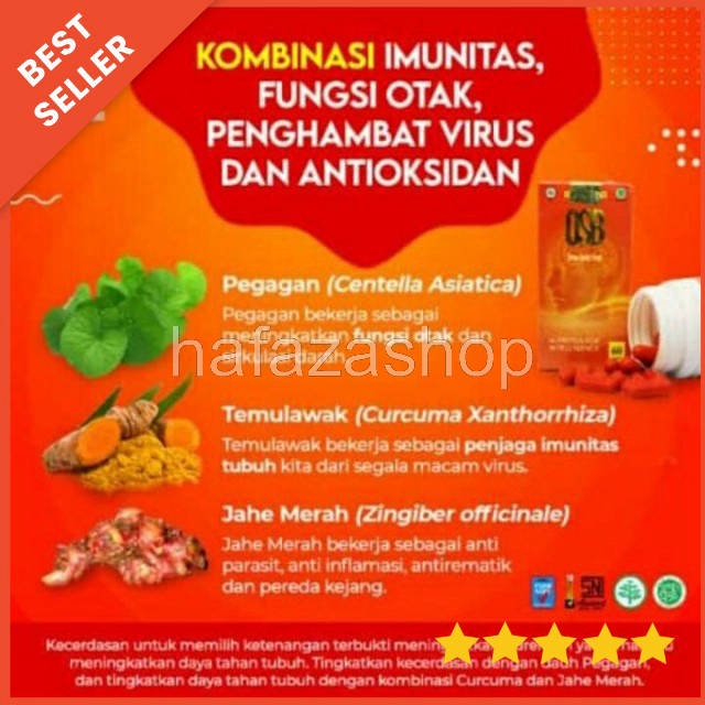 OSB Vitamin Otak Anak dan dewasa Omar Smart Brain Kapsul 100 % Produk Asli &amp; Original Free Madu Bee Omar