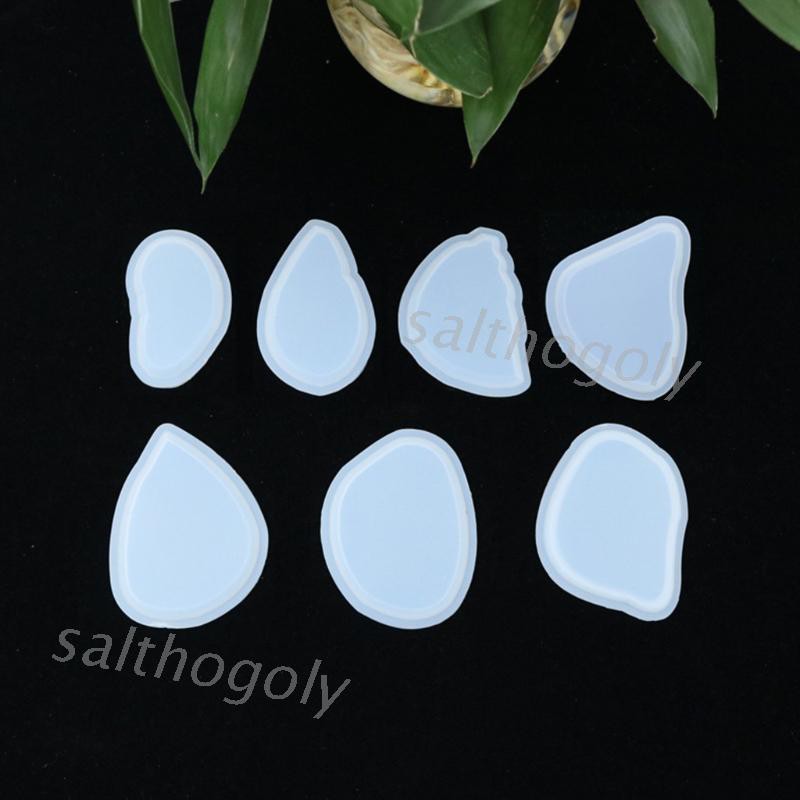 7pcs Cetakan Kristal Epoxy Resin Bahan Silikon Untuk Liontin Kalung