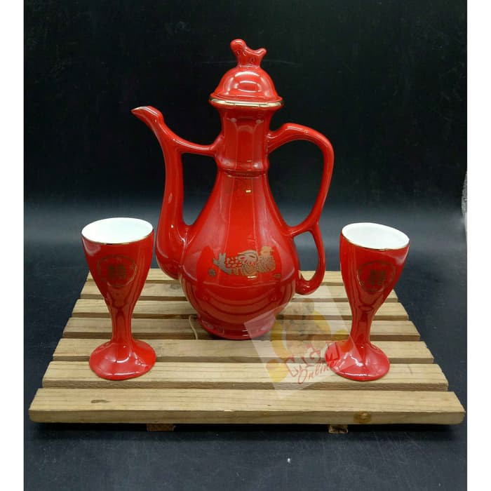 Chinese Tea set wedding - set gelas teh shuang xi gelas dgn GIFT BOX