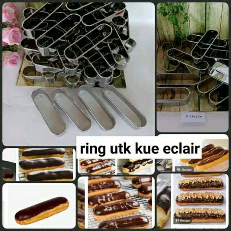 Cetakan Kue Eclair/roti Ring Roti Hotdog Stainless Cake Mold Hotdog Cookie Cutter Hotdog