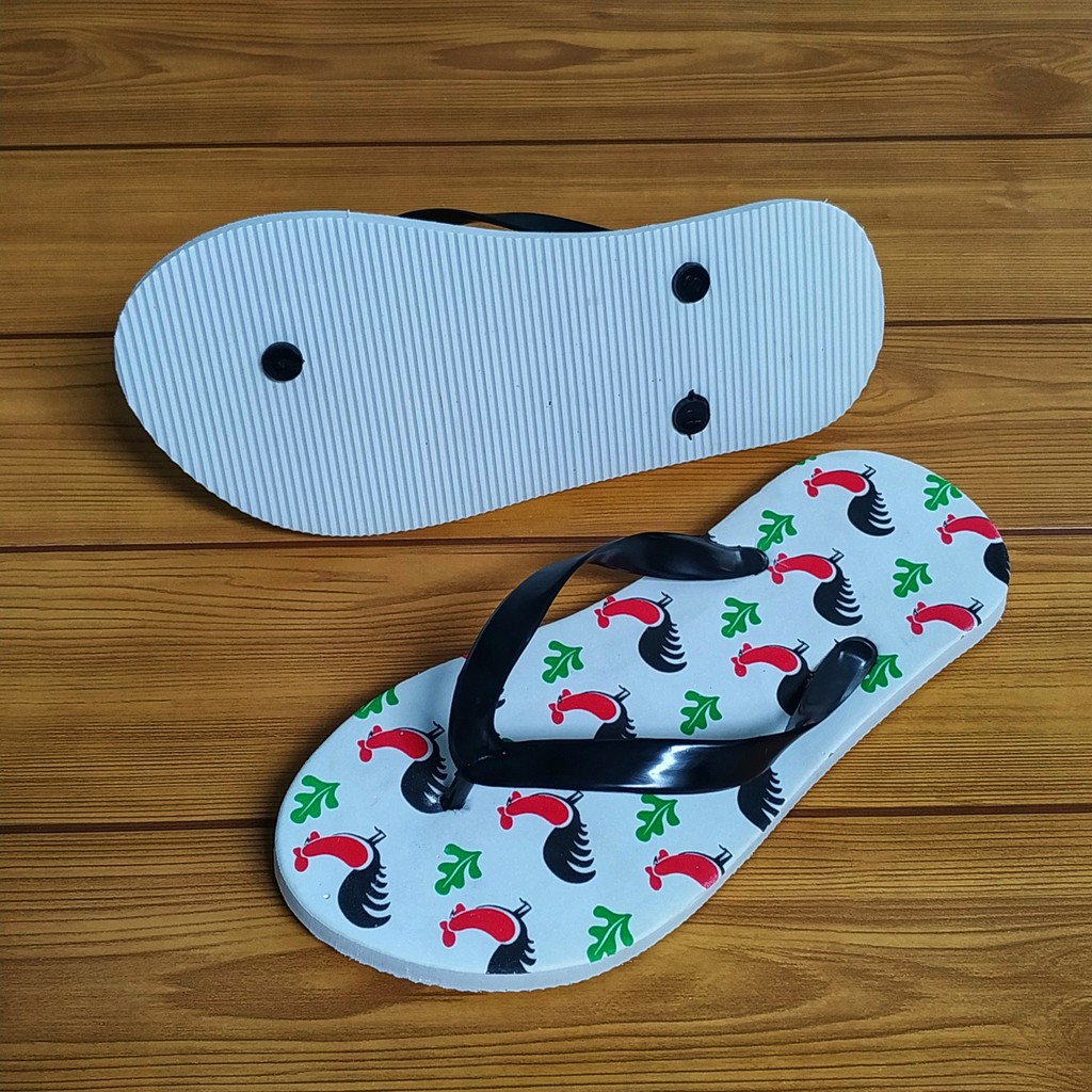 Sandal jepit ayam jago sendal motif ayam sandal jepit MOTIF AYAM Raqilla Shop
