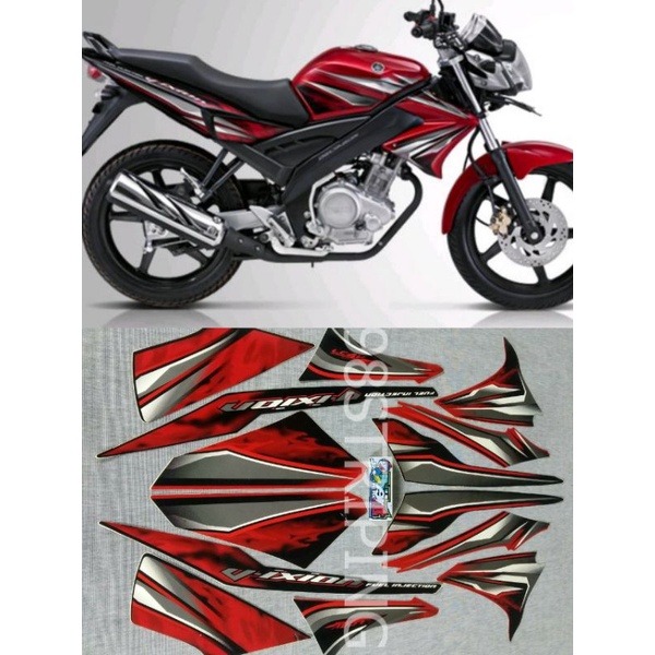 STRIPIN  VIXION MERAH HITAM TAHUN 2011 2012 STIKER G LIS STANDAR ORI YAMAHA