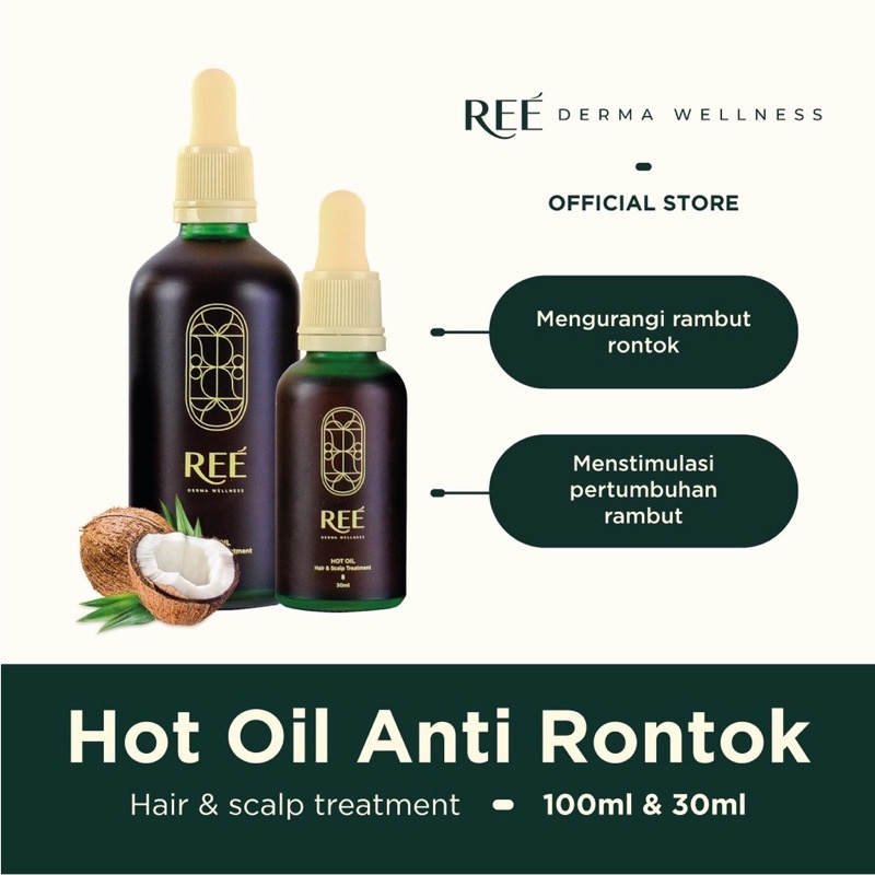 100% Original Ree Derma Hot Oil 30 ml 100ml Shampoo Conditioner scalp treatment cinnamon &amp; Amino Acid mild  250ml shampoo 170ml conditioner serum minyak penumbuh reederma wellness 60ml rambut hair anti rontok herb tonic tonik