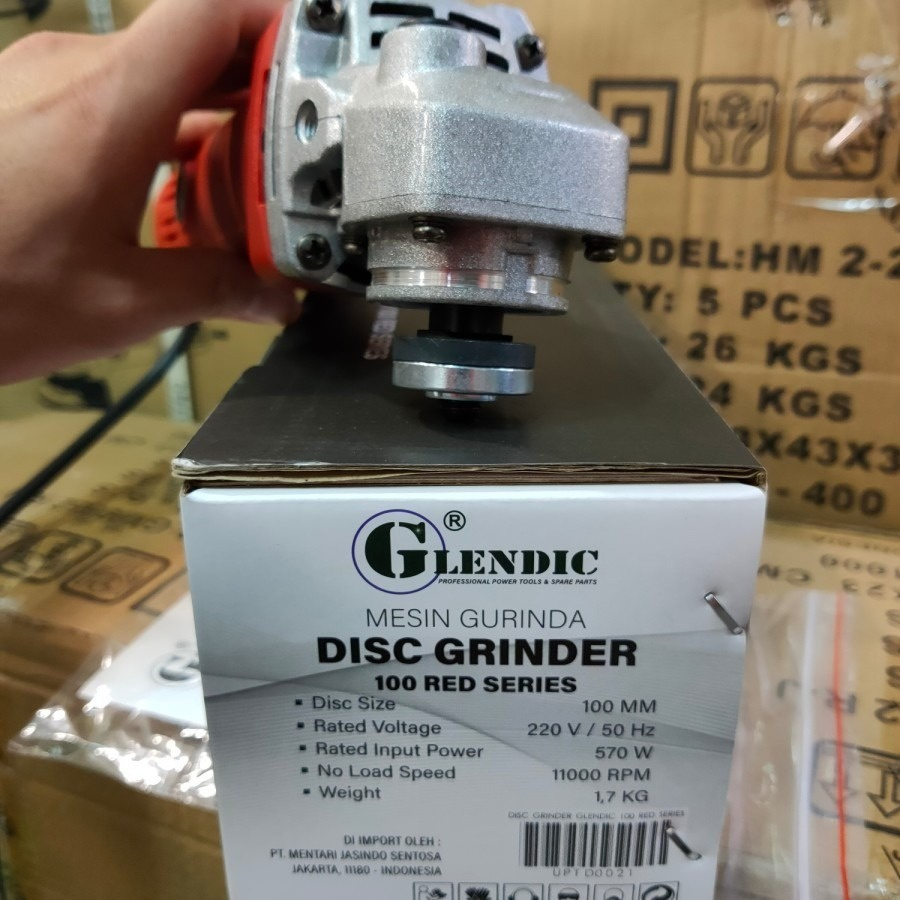 Mesin Gerinda Tangan Gurinda Disc Grinder 4&quot; Glendic 100 Red Series